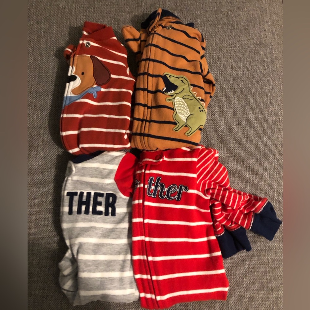 4 Pairs of 2-Way Zip Cotton Sleep & Play Pajamas-Carter’s